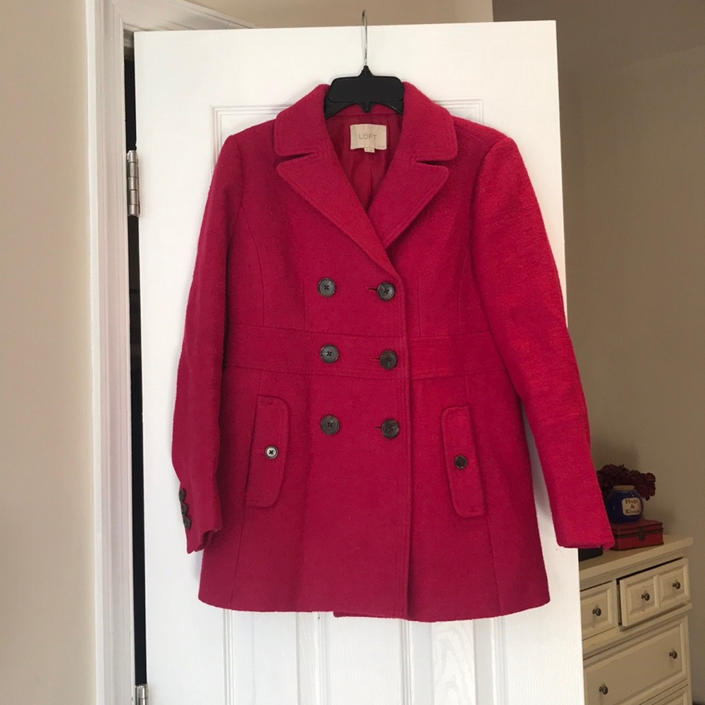 Ann Taylor Loft pink pea coat